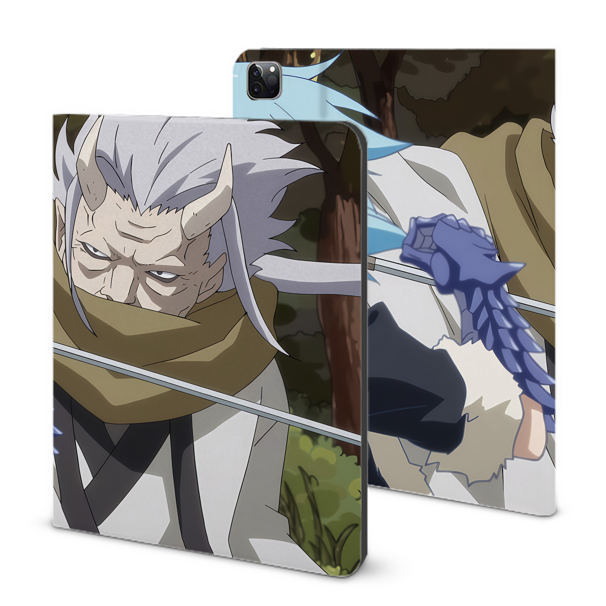 （画像用） 転スラ Regarding Reincarnated to Slime IPad ケース ブック型 PUレザー TPU 耐衝撃 軽量 薄型 ペン収納なし 全面保護 IPad 各モデル対応